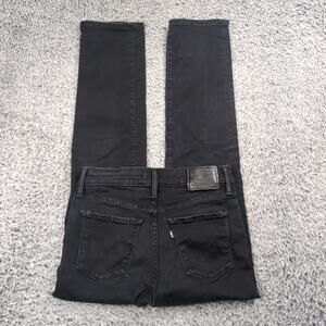 Levi’s 314 Jeans Women 28 Black Shaping Straight Denim Stretch Distressed Casual